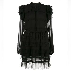 Cynthia Rowley Eloise Ruffle Dress Black - Size 0